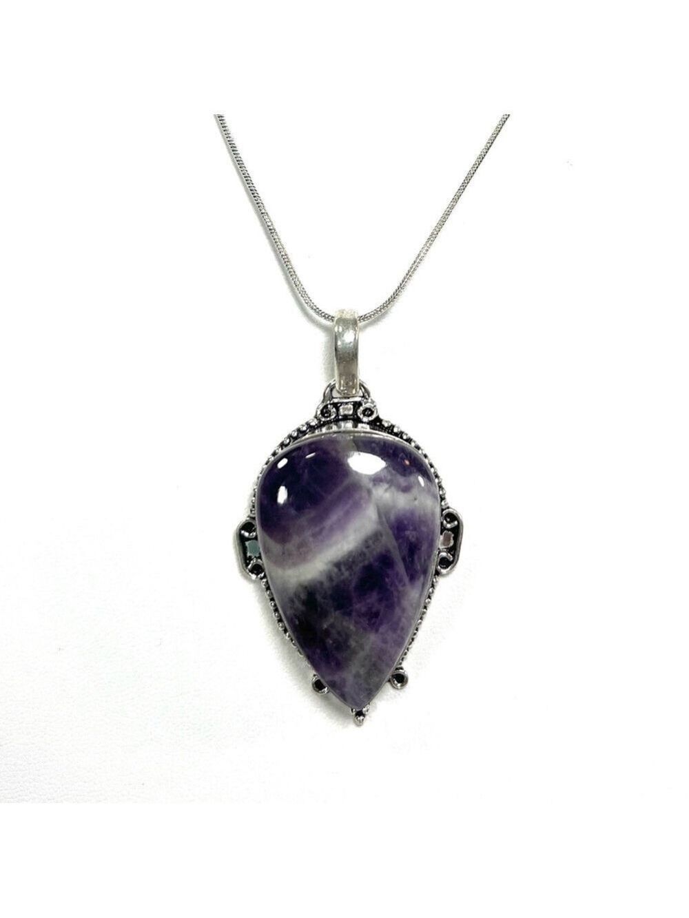 Chevron Amethyst 925 Gemstone Pendant